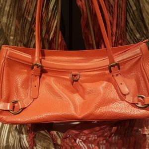 SALE Puntotres Orange Leather Purse Md in Spain